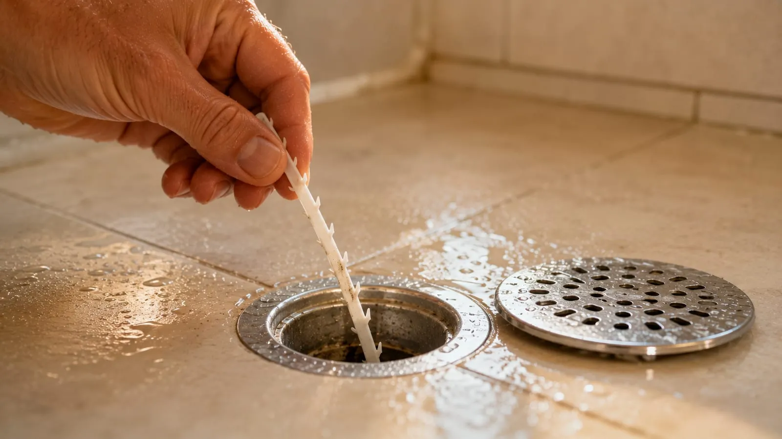 Using a plunger or a drain snake to clear the clog