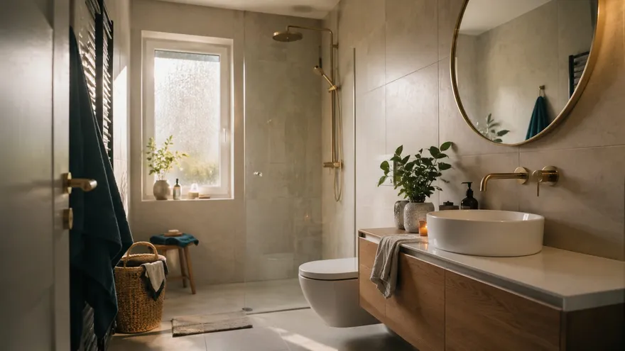 Bagno ristrutturato moderno con doccia e box in vetro